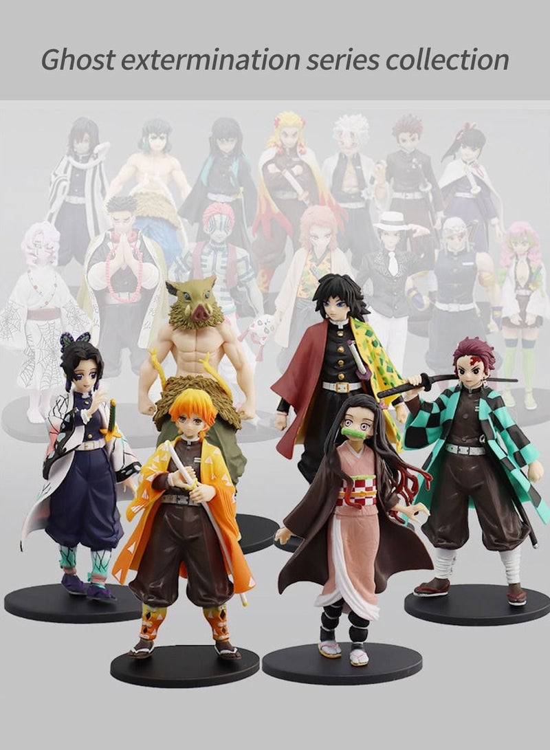 6-Piece Playsets Demon Slayer Action Figure Statue Model Puppet Handicrafts Toys Set 8.5*15*5.5cm