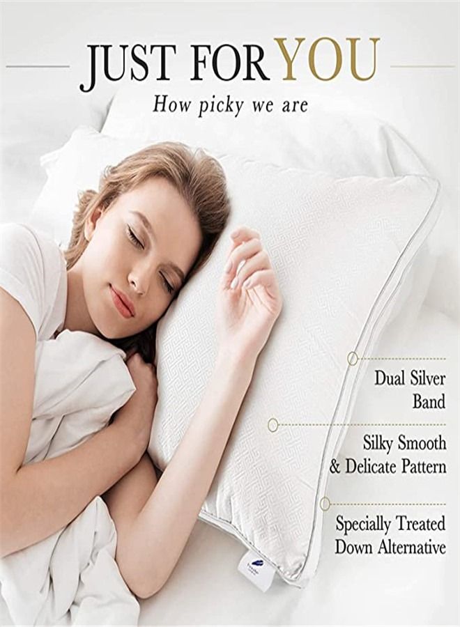 Golden Home Premium Hypoallergenic Super Soft and Elastic Pillow for Ultimate Comfort and Support - Ideal for Neck Pain Relief and Allergies - Customizable for Back, Side and Stomach Sleepers (2-Pack)