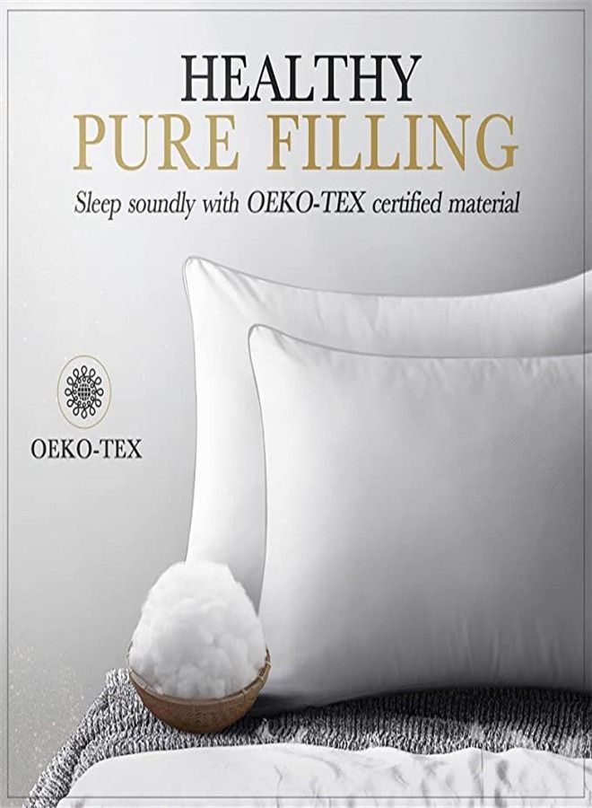 Golden Home Premium Hypoallergenic Super Soft and Elastic Pillow for Ultimate Comfort and Support - Ideal for Neck Pain Relief and Allergies - Customizable for Back, Side and Stomach Sleepers (2-Pack)