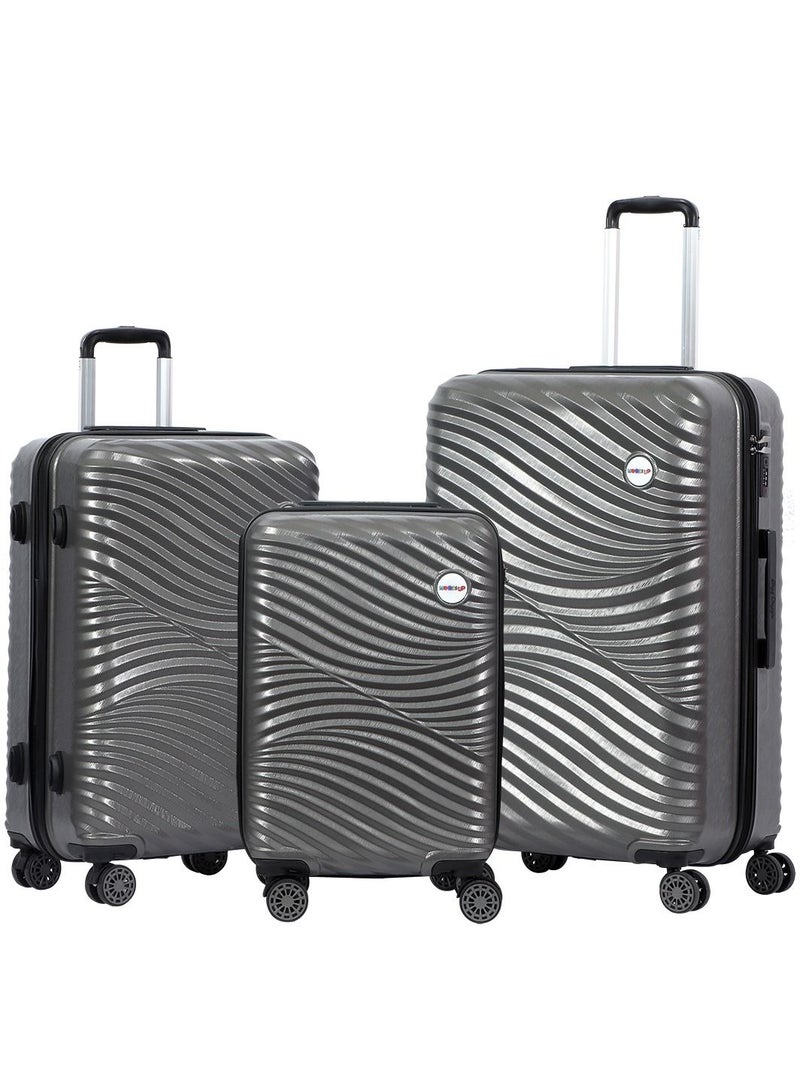 Biggdesign 3 Piece Moods Up Luggage Set with Spinner Wheels Anthracite