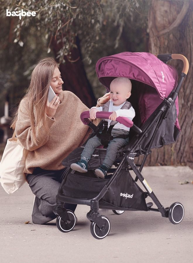 Baybee Infant Baby Pram Stroller for Newborn Babies with Metal Frame 3 Position Adjustable Seat Canopy  Bassinet Large Wheels Travel System Stroller For Baby Toddlers 0 to 3 Years Boys Girls Red