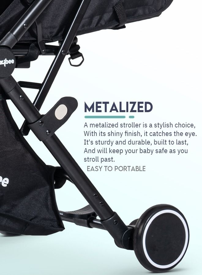 Baybee Infant Baby Pram Stroller for Newborn Babies with Metal Frame 3 Position Adjustable Seat Canopy  Bassinet Large Wheels Travel System Stroller For Baby Toddlers 0 to 3 Years Boys Girls Red