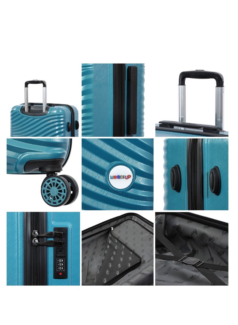 Biggdesign Lightweight Moods Up Carry On Luggage with Spinner Wheel and Lock System Steel Blue 28-Inch