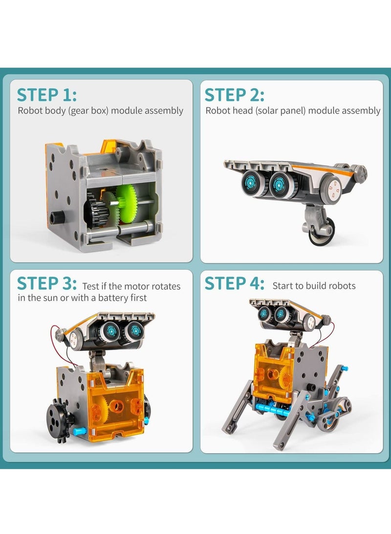 13-in-1 STEM Solar Robot Kit, Learning and Educational Toys for Kids, Science Building Toys DIY Science Kits Gift for Kids Age 8 +, Science Experiment Set Gifts Toys for Boys Girls Teens