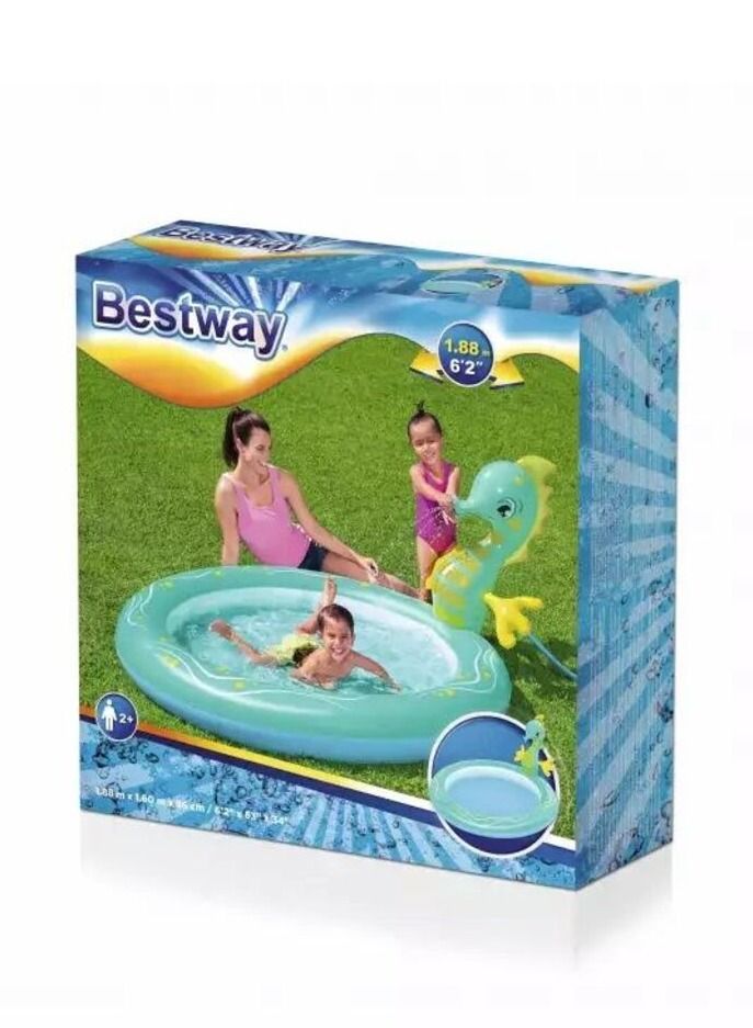 Seahorse Sprinkler Inflatable Pool 53114 1.88m x 1.60m