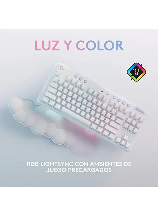 G715 Wireless Mechanical Gaming Keyboard, With Lightsync RGB, Lightspeed, GX Brown Tactile Switch, Keyboard Palm Rest, PC/Mac Compatible, English US Layout, White Mist | 920-010465