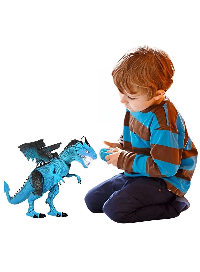 Remote Control Dinosaur Figures RC Walking Dinosaur Looking Large Size with Roaring Spraying Light Up Eyes Dragon Toy Gifts for Kids
