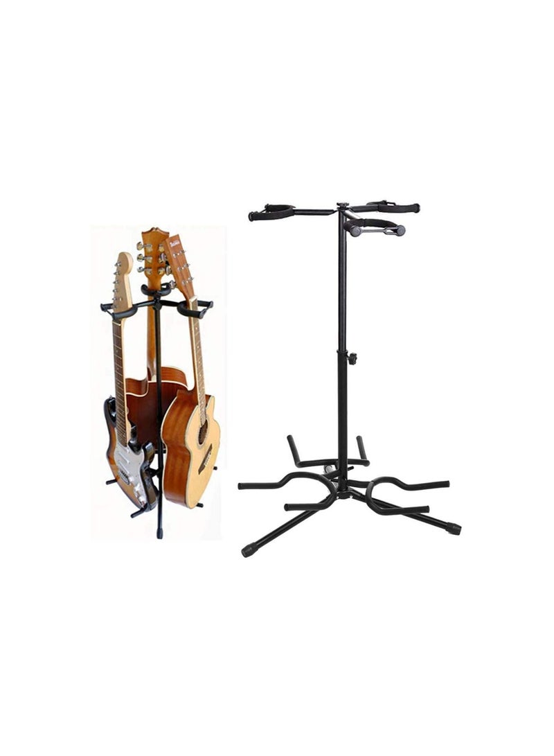 Triple Guitar Stand,Electric Acoustic and Base Holder, Traditional Cradle Rest Stand, Tripod Adjustable Multiple Guitar Stand