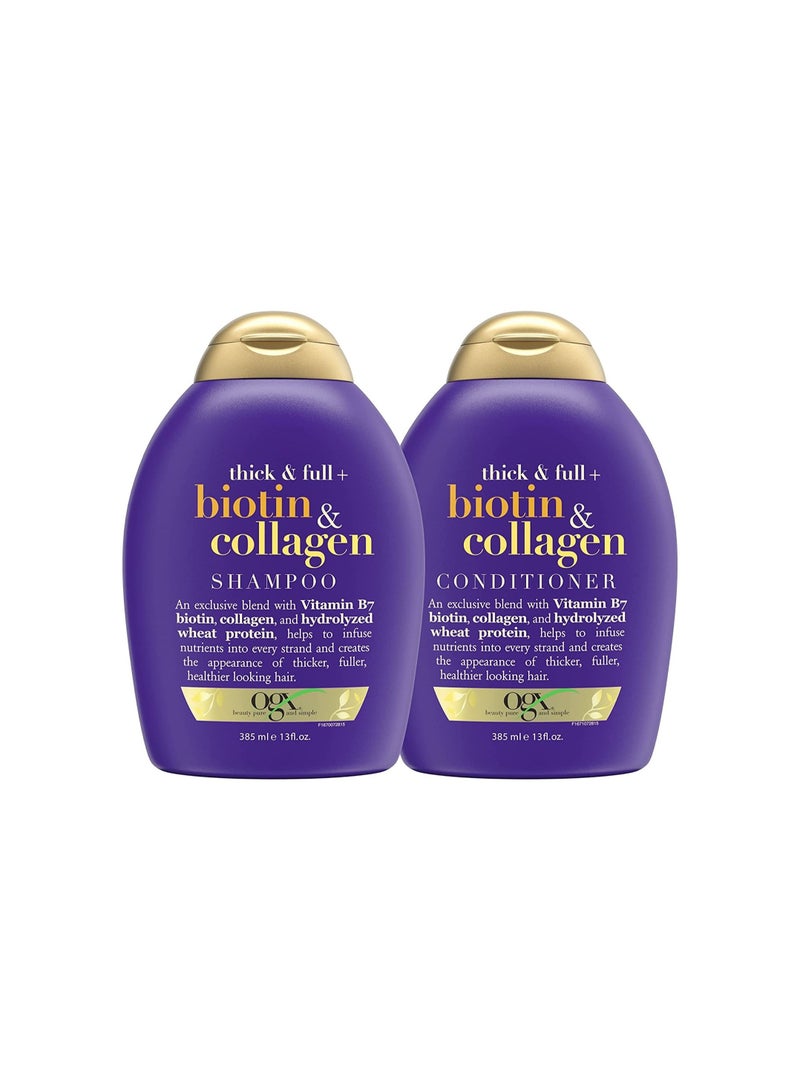 OGX Thick & Full Biotin & Collagen Shampoo and Conditioner 385ml