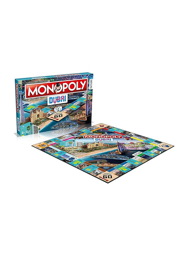 Winning Moves Monopoly Dubai Official Editing Board Game 2 Players- Blue/Beige/Red 2 Players