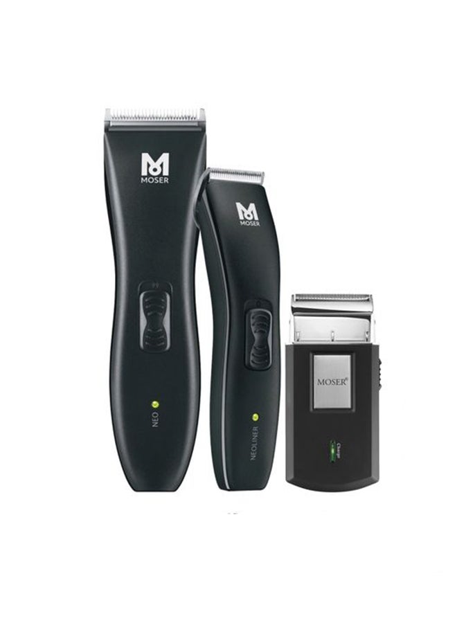 Trio Kit Professional Cord Cordless Hair Clipper Beard Trimmer And Shaver Black