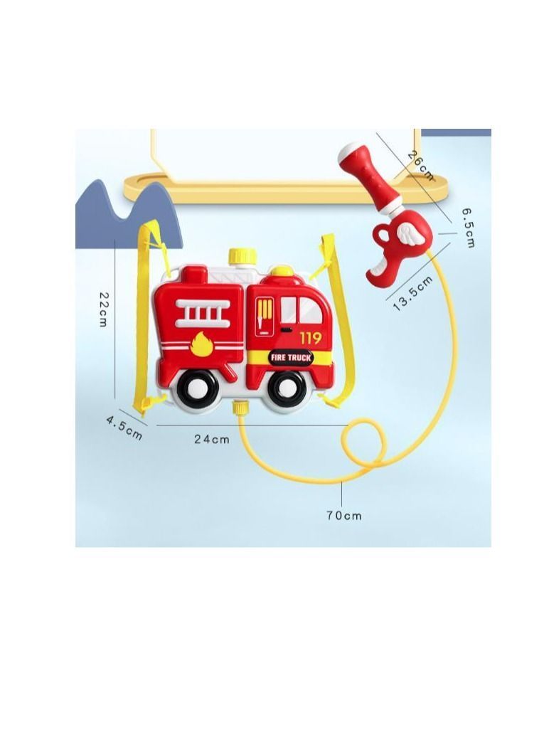 Children'S Water Gun, Fire Truck Shape,Backpack Gun With 2.5L Large Capacity Tank And Adjustable Strap, Summer Swimming Pool, Beach, Outdoor Toys, Spray Toys（Red）