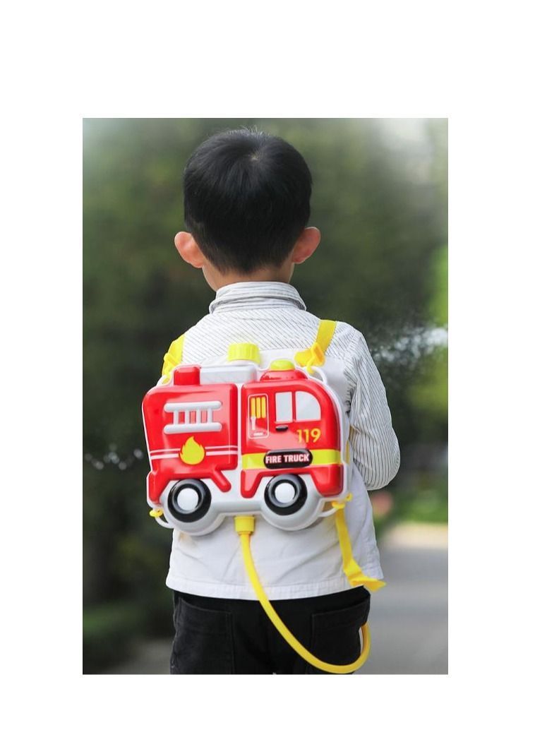 Children'S Water Gun, Fire Truck Shape,Backpack Gun With 2.5L Large Capacity Tank And Adjustable Strap, Summer Swimming Pool, Beach, Outdoor Toys, Spray Toys（Red）