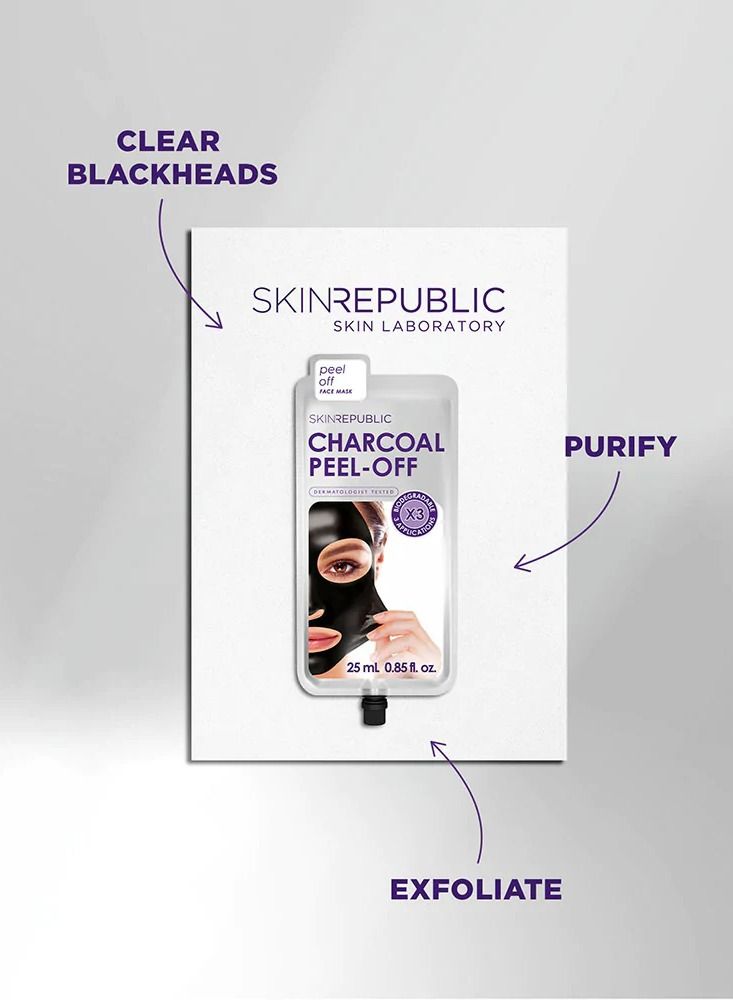 Charcoal Peel-Off Mask (30 Applications) – Deep Cleansing Face Mask with Green Tea & Lemon, Removes Blackheads & Dirt, Exfoliates, Brightens, Refines Pores, Clears Skin & Enhances Complexion
