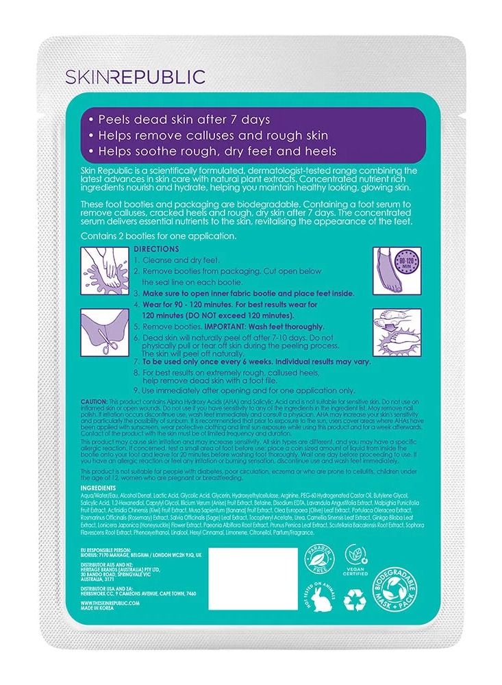Foot Peel Mask (3 Pairs) – Exfoliating Foot Mask with AHA, Ginkgo Biloba & Vitamin E, Removes Dead Skin, Repairs Cracked Heels, Softens Calluses, Smooths & Hydrates Dry & Rough Feet