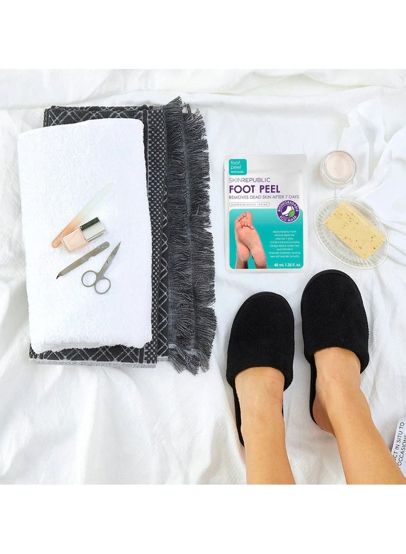 Foot Peel Mask (3 Pairs) – Exfoliating Foot Mask with AHA, Ginkgo Biloba & Vitamin E, Removes Dead Skin, Repairs Cracked Heels, Softens Calluses, Smooths & Hydrates Dry & Rough Feet