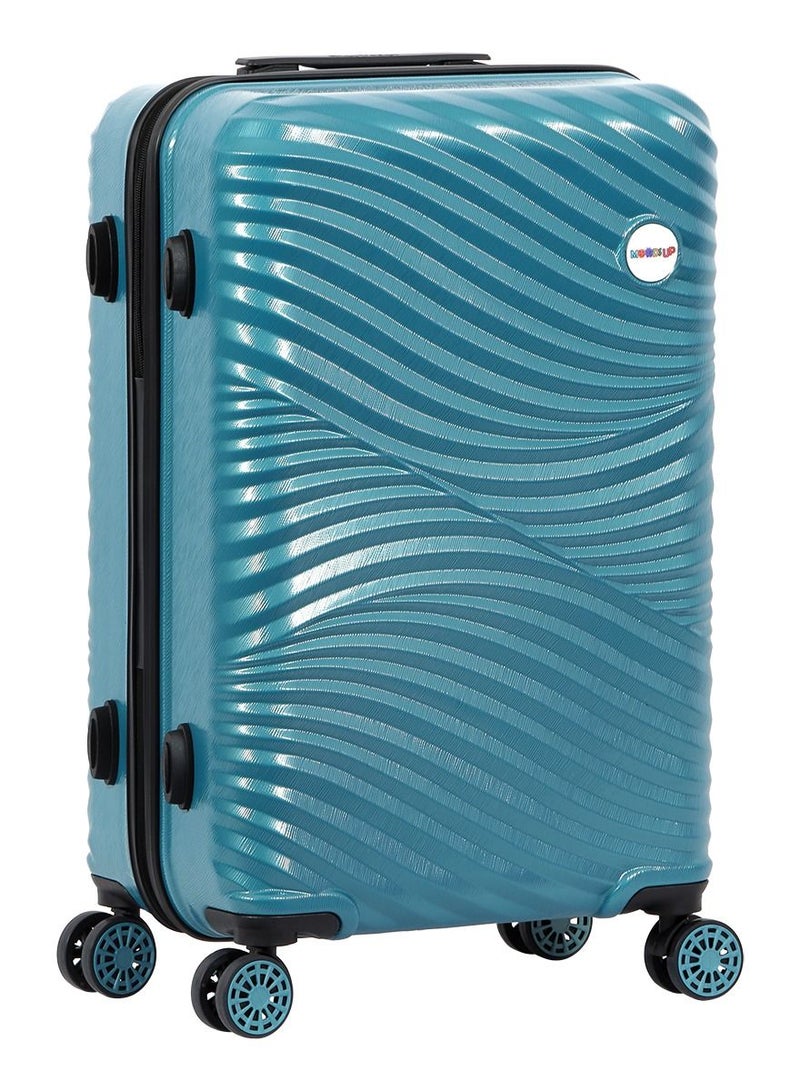 Biggdesign Lightweight Moods Up Carry On Luggage with Spinner Wheel and Lock System Steel Blue 24-Inch