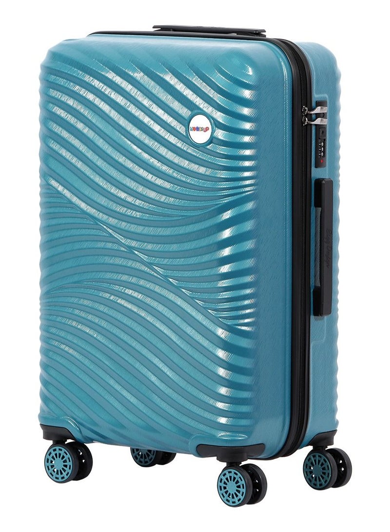Biggdesign Lightweight Moods Up Carry On Luggage with Spinner Wheel and Lock System Steel Blue 24-Inch