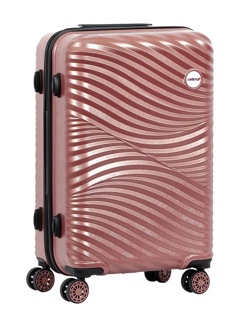 Biggdesign Lightweight Moods Up Carry On Luggage with Spinner Wheel and Lock System Rose Gold 28-Inch