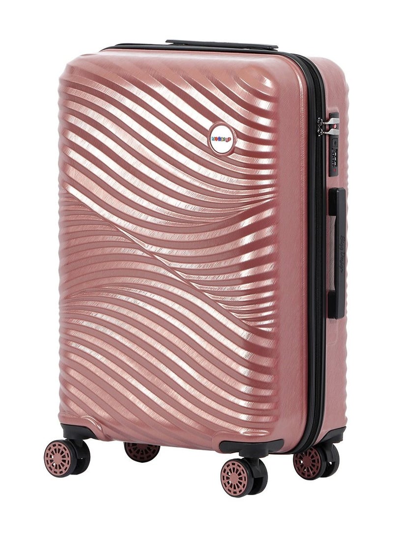 Biggdesign Lightweight Moods Up Carry On Luggage with Spinner Wheel and Lock System Rose Gold 28-Inch