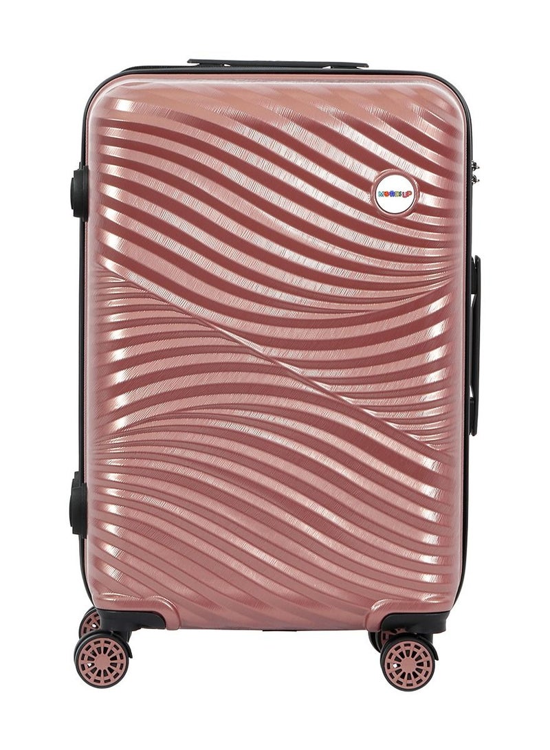 Biggdesign Lightweight Moods Up Carry On Luggage with Spinner Wheel and Lock System Rose Gold 28-Inch