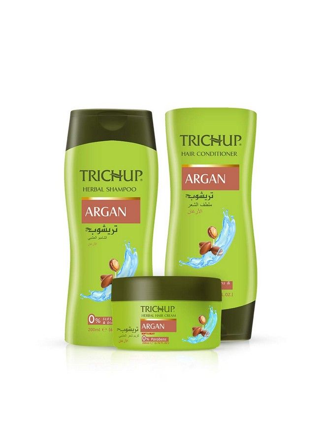 Argan Herbal Hair Care Kit For Soft Shiny & Bouncy Hair Shampoo Conditioner & Cream