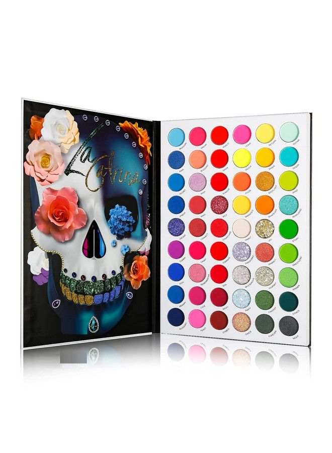 Delanci Big Colorful Eyeshadow Palette Professional 54 Color Board Eye Shadow Bright Neon Glitter Matte Shimmer Makeup Pallet Highly Pigmented Powder Eye Shadow