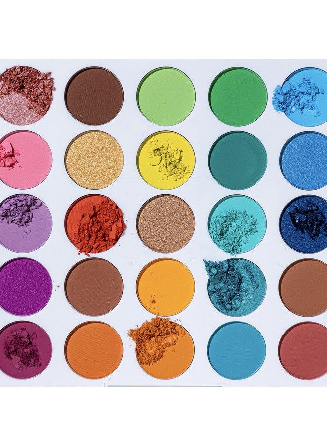 Rainbow Glo Max Effect Glitter Palette 24 Pressed Pigmented Mineral Glittered Eyeshadowlong Lasting One Love 50.4Gms (Arcoiris)