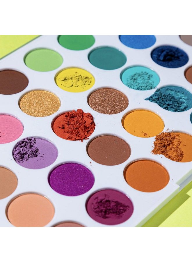 Rainbow Glo Max Effect Glitter Palette 24 Pressed Pigmented Mineral Glittered Eyeshadowlong Lasting One Love 50.4Gms (Arcoiris)