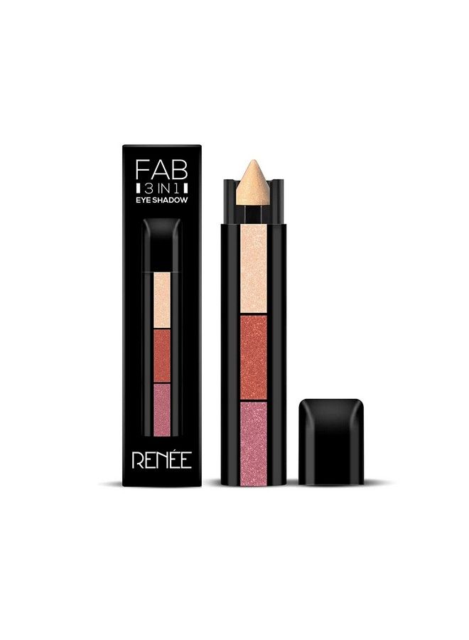 Fab 3 In 1 Eyeshadow Shimmery Finish Enriched With Vitamin E 4.5G Adds Dimension And Intensity Highly Pigmented 3 Shades In 1 Stick Multicolor