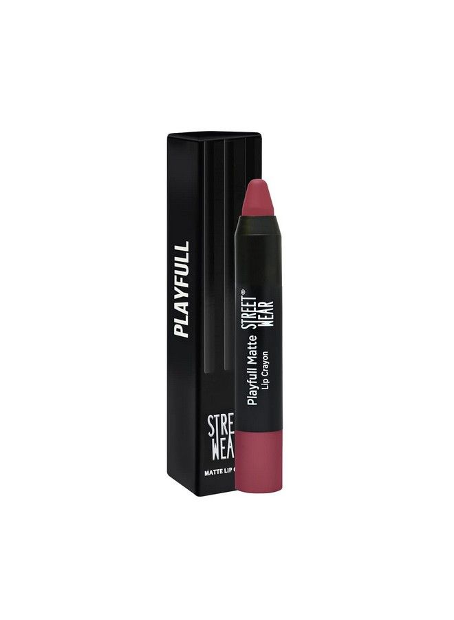 Playfull Matte Lip Crayon Insta Raisin (Pink) 16 Gms Enriched With Shea Butter Vitamin C Vitamin E Moisturizing Matte Nondrying Formula Intense Pigment Longwear