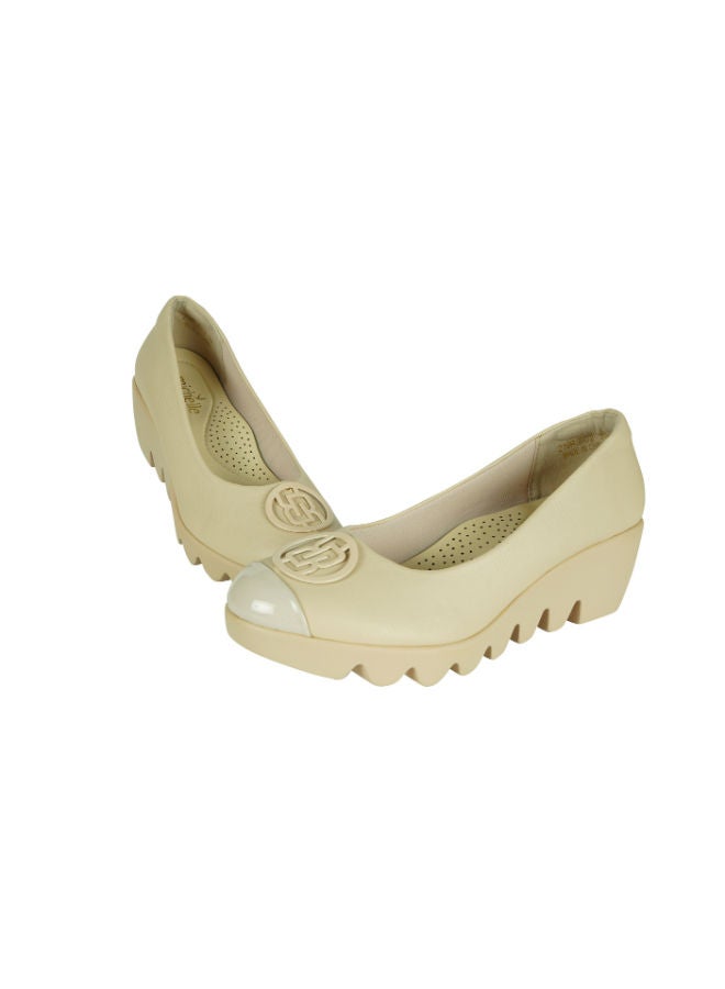 Michelle Morgan Ladies Wedge Shoes 219RJB02 Nude