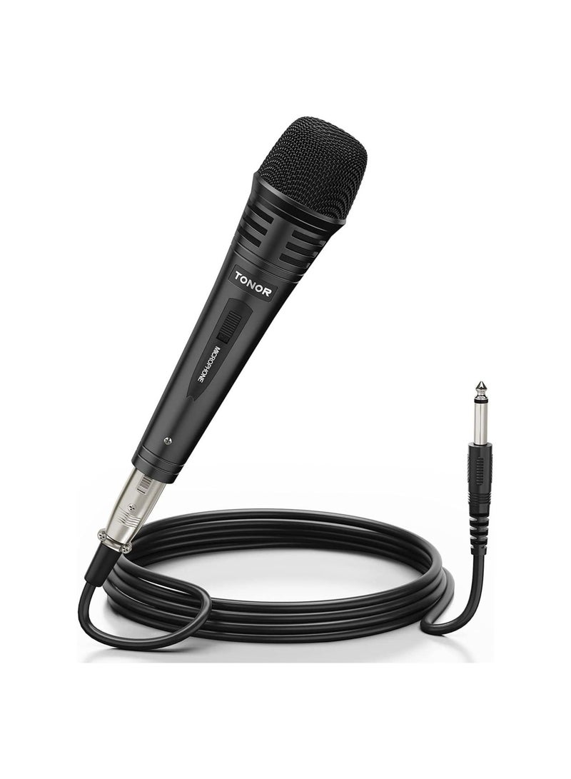 Dynamic Karaoke Microphone for Singing with 16.4ft XLR Cable, Metal Handheld Mic Compatible with Karaoke Machine,Speaker,Amp,Mixer for Karaoke Singing, Speech, Wedding and Outdoor Activity