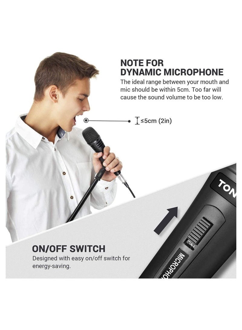 Dynamic Karaoke Microphone for Singing with 16.4ft XLR Cable, Metal Handheld Mic Compatible with Karaoke Machine,Speaker,Amp,Mixer for Karaoke Singing, Speech, Wedding and Outdoor Activity