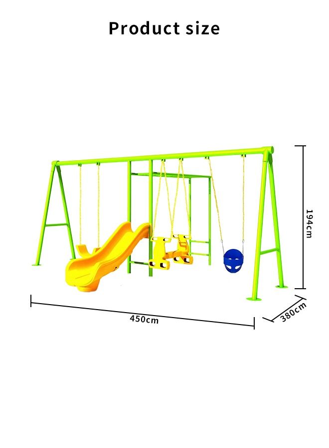 Slides Swings Set For Outdoor Playground Suitable Garden Park