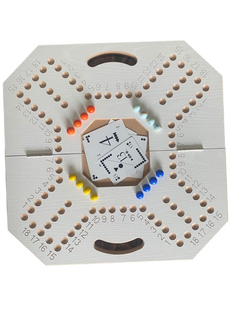 Jakaroo board game white with playing cards and marbles