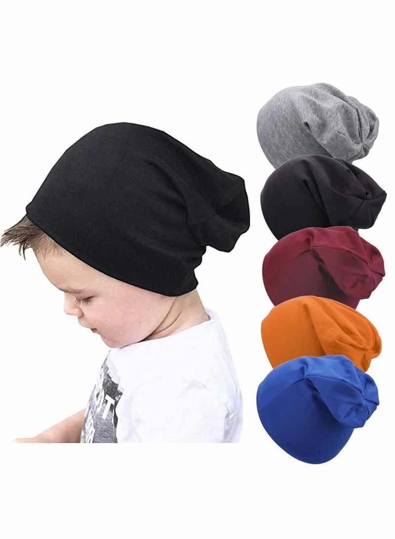 5 Pack Unisex Baby Hats for Kids Cotton Soft Cute Knit Cap, Baby Toddler Beanie