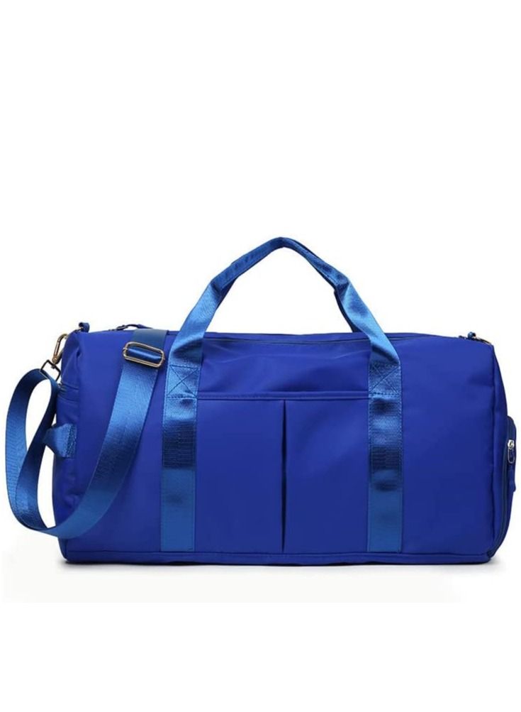 Gym Bag with Shoes Compartment, Sports Bag with Waterproof Pocket for Wet Towels Travel Duffel Bag for Men and Women by MahMir Shinning Blue