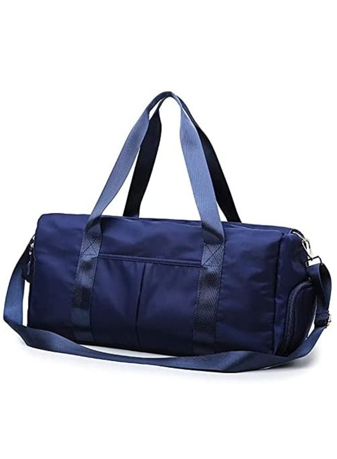 Gym Bag with Shoes Compartment, Sports Bag with Waterproof Pocket for Wet Towels Travel Duffel Bag for Men and Women by MahMir Shinning Blue