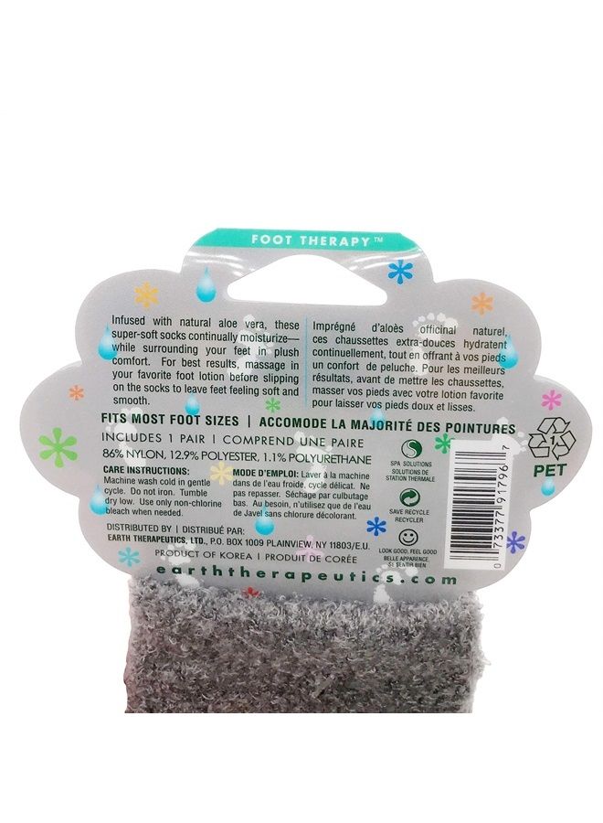 Aloe Vera Socks – Infused with natural aloe vera & Vitamin E – Helps Dry Feet, Cracked Heels, Calluses, Rough Skin, Dead Skin - Grey