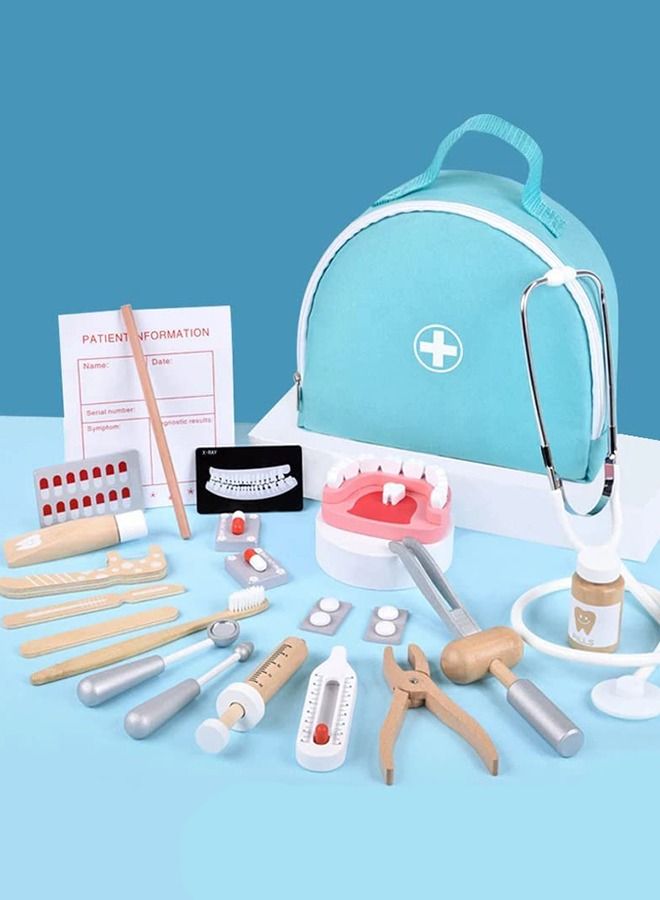 Baybee Wooden Dental Doctor Set for Kids Portable Pretend Play Toys Little Doctor Set Toys for Kids with Medical Accessories Toys Role Play Set for Kids Doctor Set for Children 3+Years Boys Girls