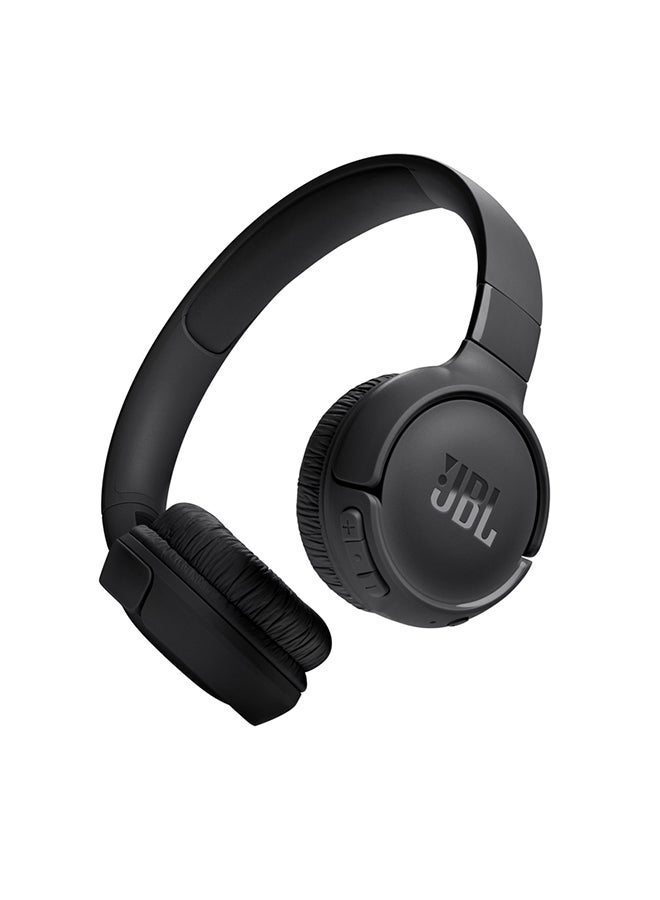 Tune 520Bt Wireless On Ear Headphones Pure Bass Sound 57H Battery Hands Free Call Plus Voice Aware Multi Point Connection Lightweight And Foldable Black