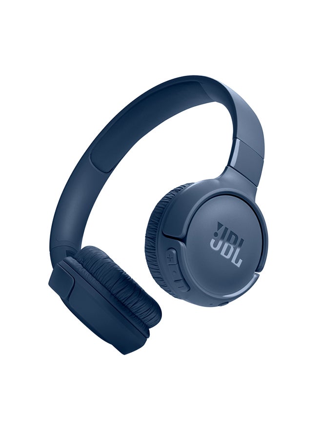 Tune 520Bt Wireless On Ear Headphones Pure Bass Sound 57H Battery Hands Free Call Plus Voice Aware Multi Point Connection Lightweight And Foldable Blue