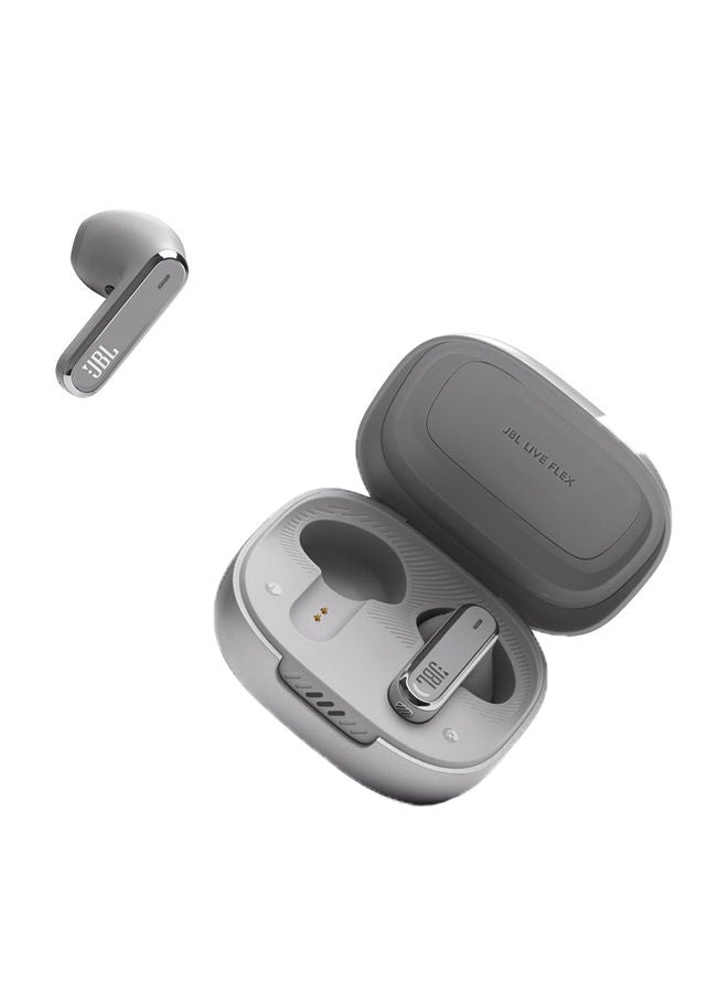 Live Flex True Wireless Noise Cancelling Earbuds Hi-Fi With Personi-Fi 2.0 40H Battery 6 Mics Touch Voice Control Ip54 Water Resistant Silver