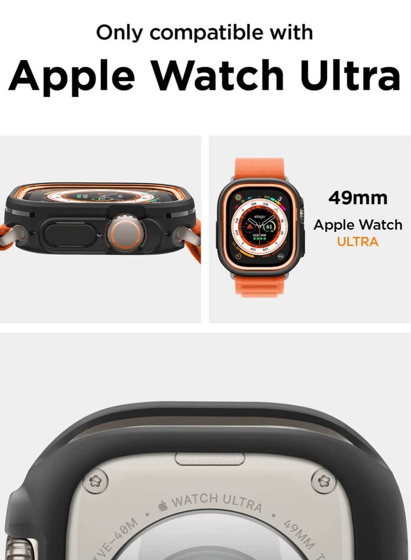 Duo for Apple Watch Ultra 49mm Case Cover - Black/ Orange