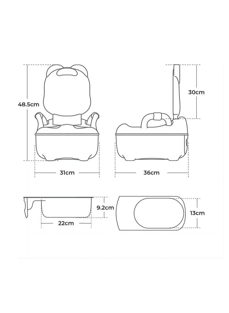 COOLBABY Potty Coach Baby Potty Training Toddler Potty Chair With Lid and High Back Support Removable Potty Basin Portable Children Travel Potty Outdoor Camping