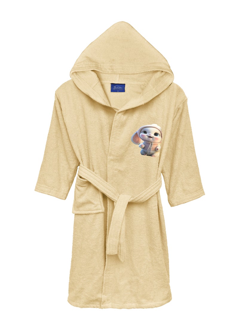 Children's Bathrobe. Banotex 100% Cotton  Super Soft and Fast Water Absorption Hooded Bathrobe for Girls and Boys, Stylish Design and Attractive Graphics SIZE 8 YEARS
