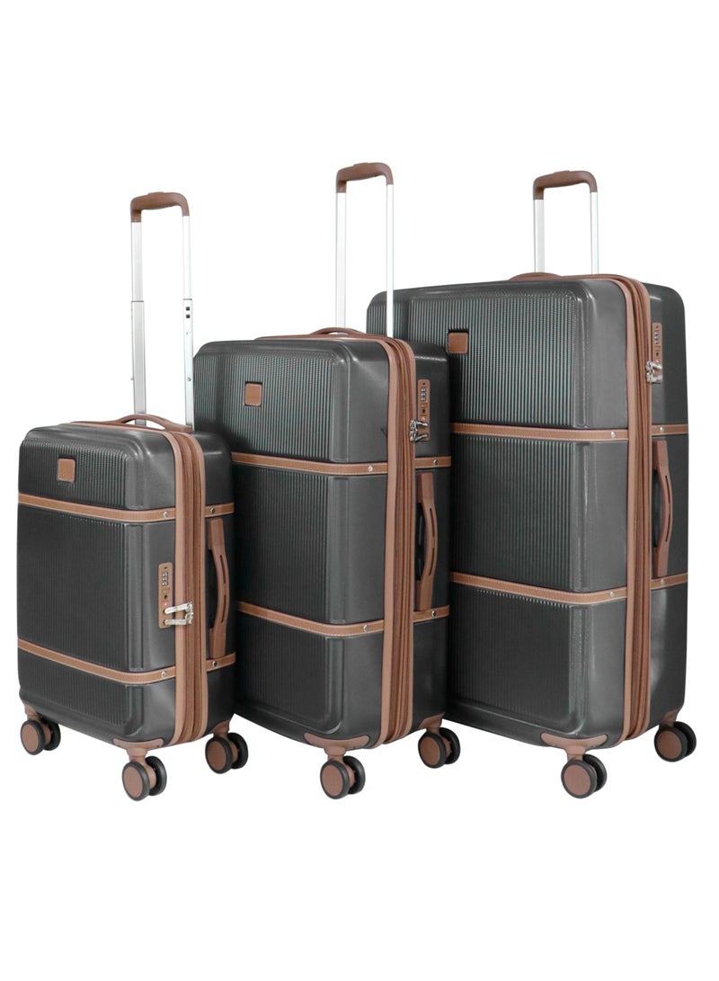 Hardside Luggage Classic Leather Collection Set of 3