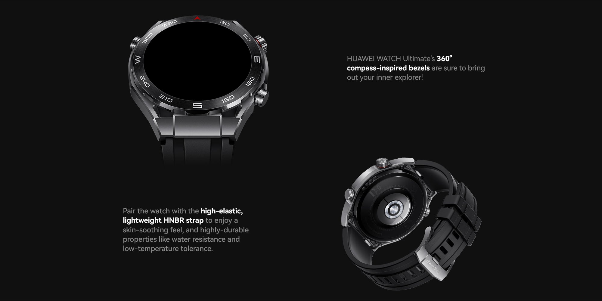 Watch Ultimate, 1.5-inch AMOLED Watch Dial, Zircon-based liquid metal, Nano-tech Ceramic Bezel Black