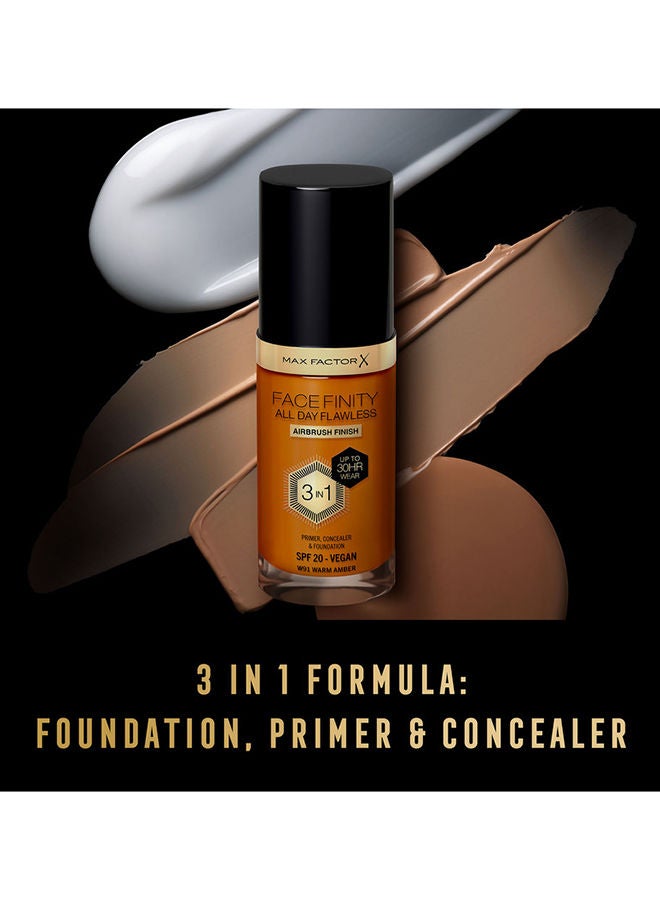 Facefinity All Day Flawless Foundation - W91 Warm Amber